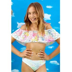 Shade Critters - Off the Shoulder 2 Piece Bikini - Floral Eyelet